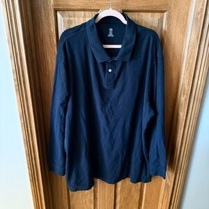 Men’s Harbor Bay Navy Long Sleeve Polo 4XLT
